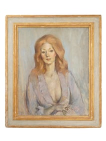 DUNNING POWELL AMERICAN FEMALE PORTRAIT OIL PAINTING