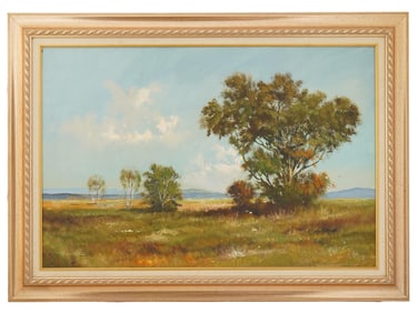 VINTAGE LANDSCAPE OIL PAINTING SIGNED REUTER