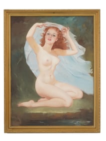 MARIA SZANTHO HUNGARIAN FEMALE NUDE OIL PAINTING