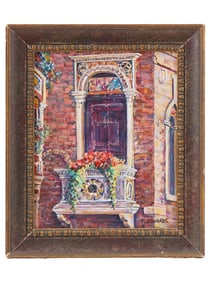 ITALIAN CITYSCAPE PAINTING SIGNED FRED EDWARDS