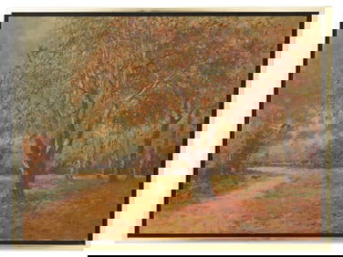 BORIS B. MAJOR RUSSIAN FOREST LANDSCAPE OIL PAINTING