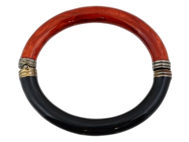 GIVENCHY MANNER STERLING SILVER TWO TONE BRACELET