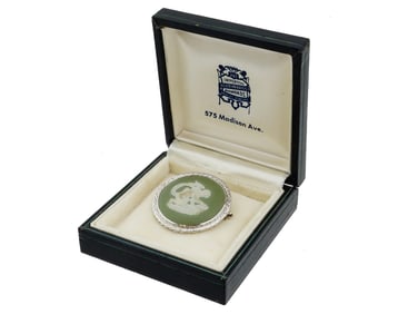ENGLISH WEDGWOOD PORCELAIN ST SILVER PENDANT BROOCH