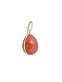 RUSSIAN SILVER GUILLOCHE ENAMEL EASTER EGG PENDANT