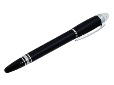 VINTAGE 14K NIB MONTBLANC STARWALKER BLACK FOUNTAIN PEN