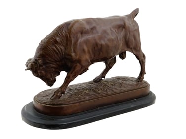 ISIDORE JULES BONHEUR FRENCH SCULPTURE OF A PACING BULL