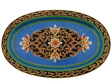ANTIQUE FRENCH JAPONISME CLOISONNE ENAMEL PLATE