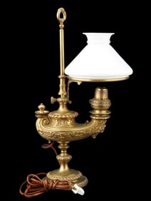 VINTAGE HARVARD STYLE STUDENT BRASS DESK LAMP
