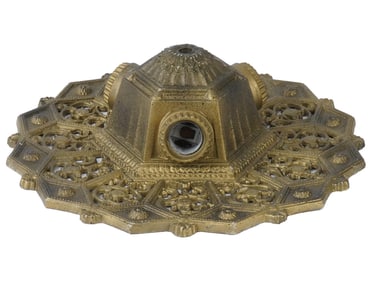 VICTORIAN METAL CEILING LIGHT FIXTURE FOR 3 LAMPS
