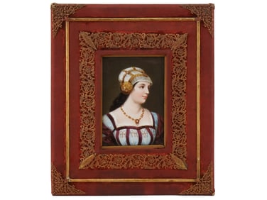 ANTIQUE GERMAN KPM PORCELAIN PLAQUE AFTER F BODENMULLER