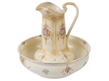 CROWN DEVON ENGLAND CERAMIC WASHBOWL AND PITCHER