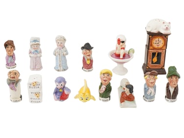 14 VINTAGE ASSORTED CERAMIC SALT AND PEPPER SHAKERS