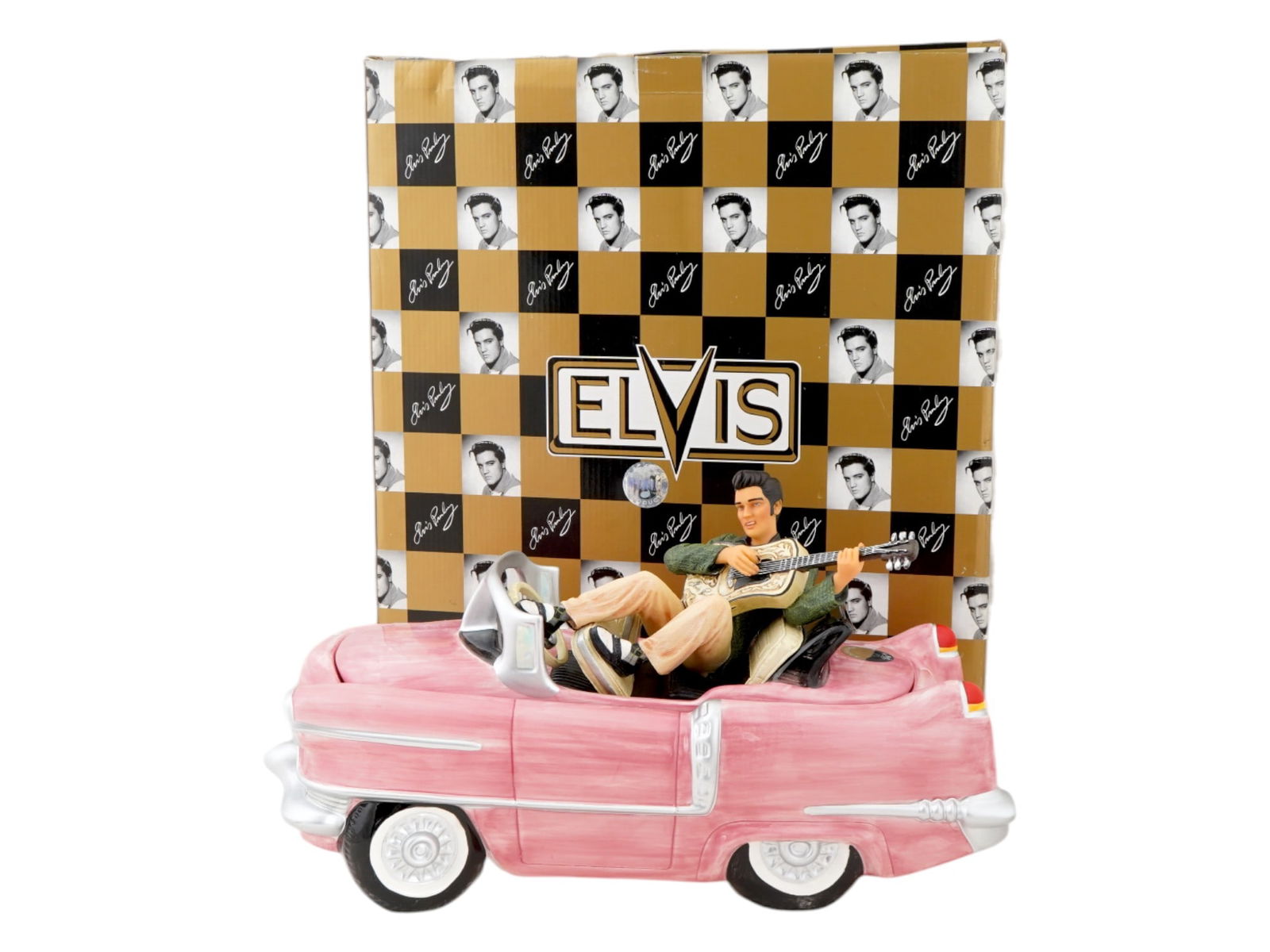 VANDOR ELVIS PRESLEY CERAMIC COMPOSITE COOKIE JAR IOB (1 of 10)