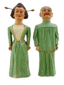 PAIR OF ANTIQUE CHINOISERIE TERRACOTTA FIGURES CA1900