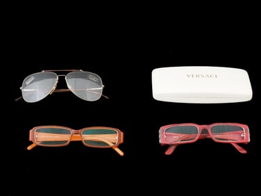 LOT OF 3 VINTAGE EYEGLASSES FENDI VERSACE AND SAFILO