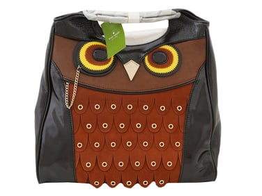 KATE SPADE MAXIMILLIAN MAXWELL OWL LEATHER TOTE BAG