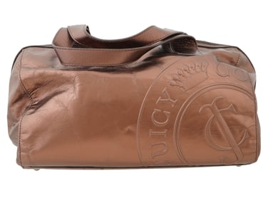 JUICY COUTURE TWO HANDLES BROWN LEATHER SATCHEL BAG
