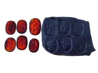 LOT OF ANCIENT MANNER EROTIC STONE INTAGLIO SEALS