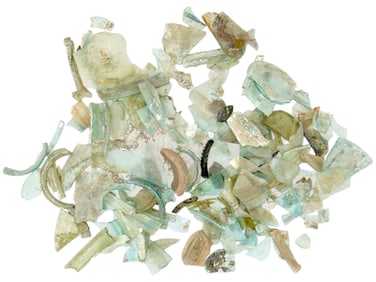 ANCIENT ROMAN PATINA WITH IRIDESCENT GLASS SHARDS