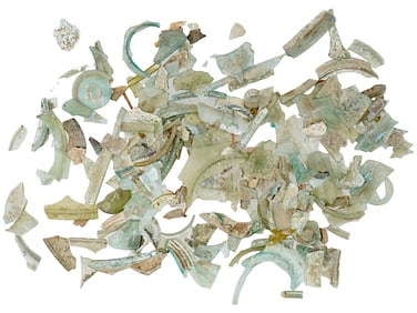 ANCIENT ROMAN PATINA WITH IRIDESCENT GLASS SHARDS
