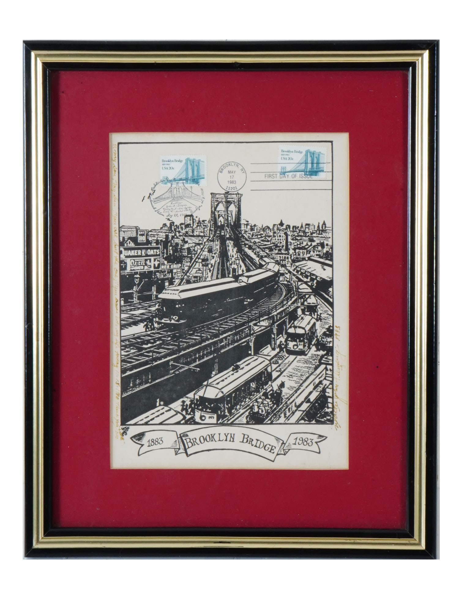 1983 BROOKLYN BRIDGE FIRST DAY COVER WITH STAMPS (1 of 8)