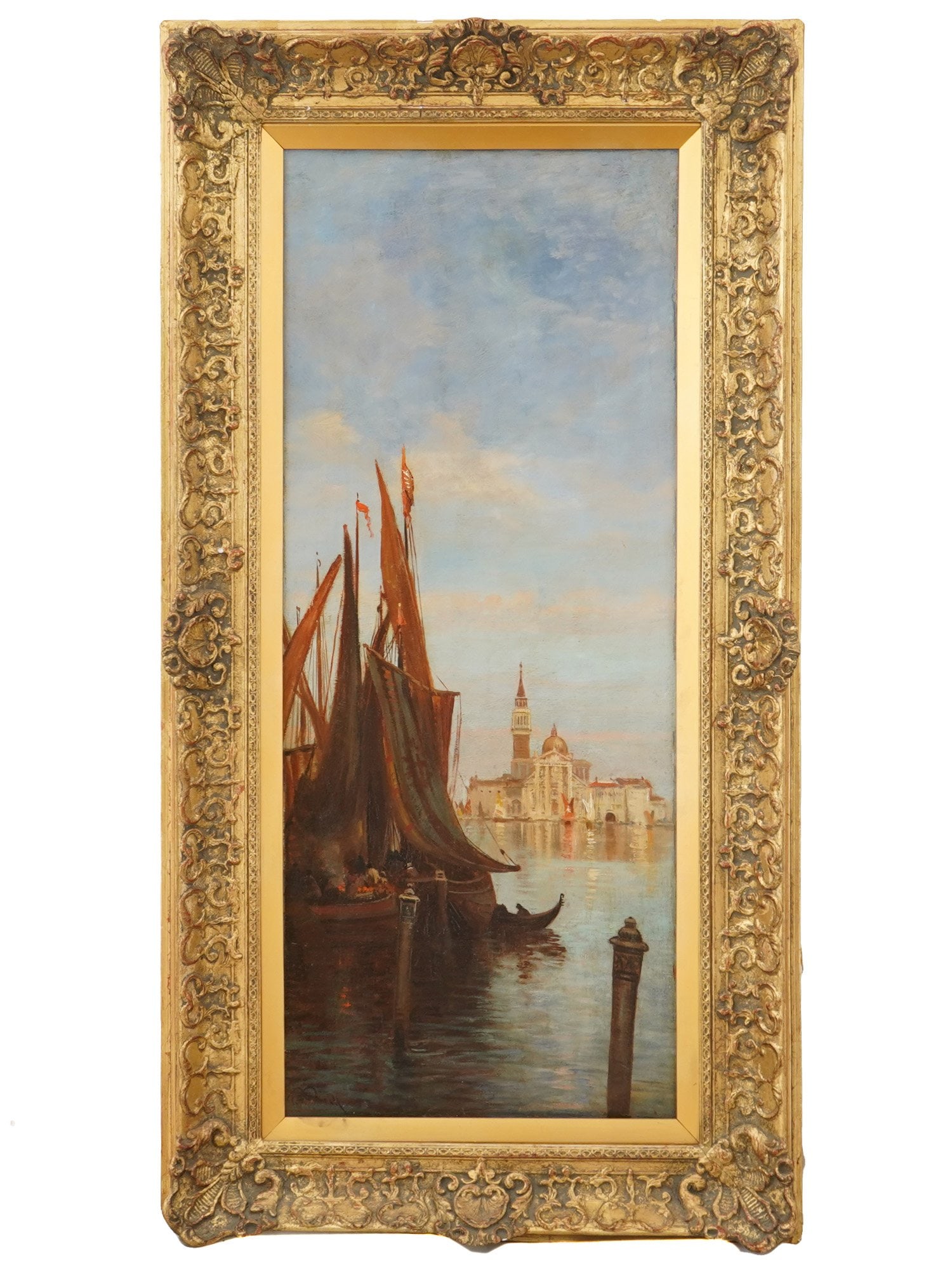 ATTR TO GEORGE H POWNALL ANTIQUE ENGLISH OIL PAINTING (1 of 5)