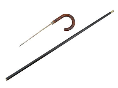 WALKING CANE BAMBOO HANDLE: A walking wooden cane with a curved bamboo handle. Vintage And Antique Collectible Walking Sticks And Canes For Men And Women. THIS LOT QUALIFIES FOR A 30-DAY UNCONDITIONAL RETURN FROM THE DATE