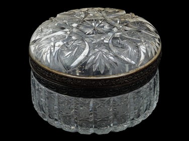 RUSSIAN CRYSTAL CUT GLASS AND SILVER MOUNTED BOWLS