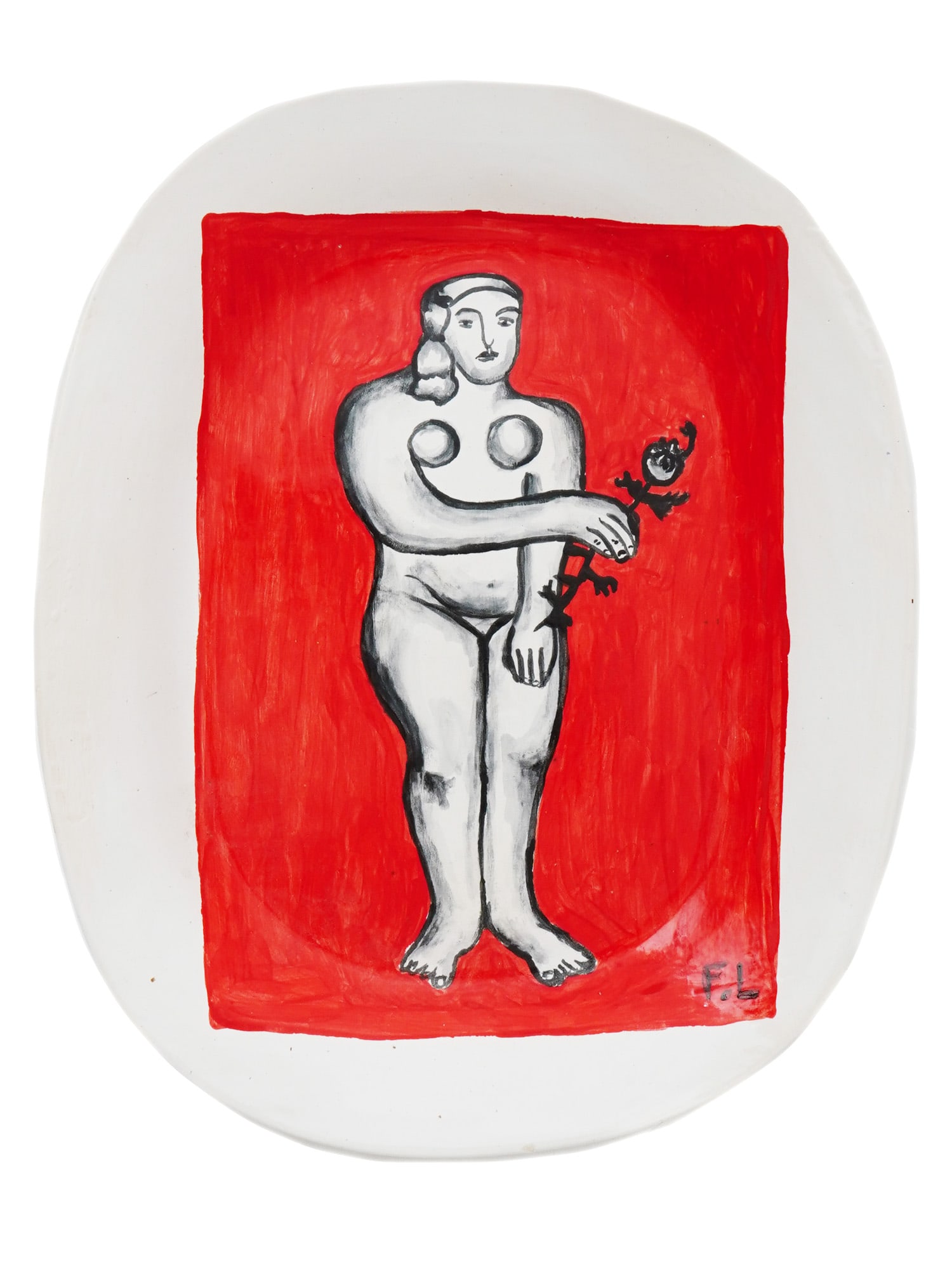 ATTR TO JOSEPH FERNAND HENRI LEGER FRENCH CERAMIC PLATE (1 of 6)