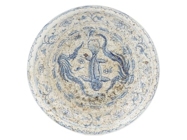 ANTIQUE VIETNAMESE CHU DAU KILN CERAMIC CHARGER PLATE