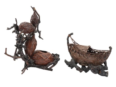 ANTIQUE JAPANESE HANAKAGO FLOWER BASKETS F IKEBANA