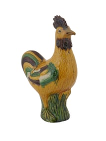 ANTIQUE 18TH C CHINESE PORCELAIN ROOSTER FIGURINE