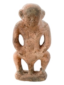 ANCIENT EGYPTIAN MYTHOLOGICAL TERRACOTTA FIGURE OF BES