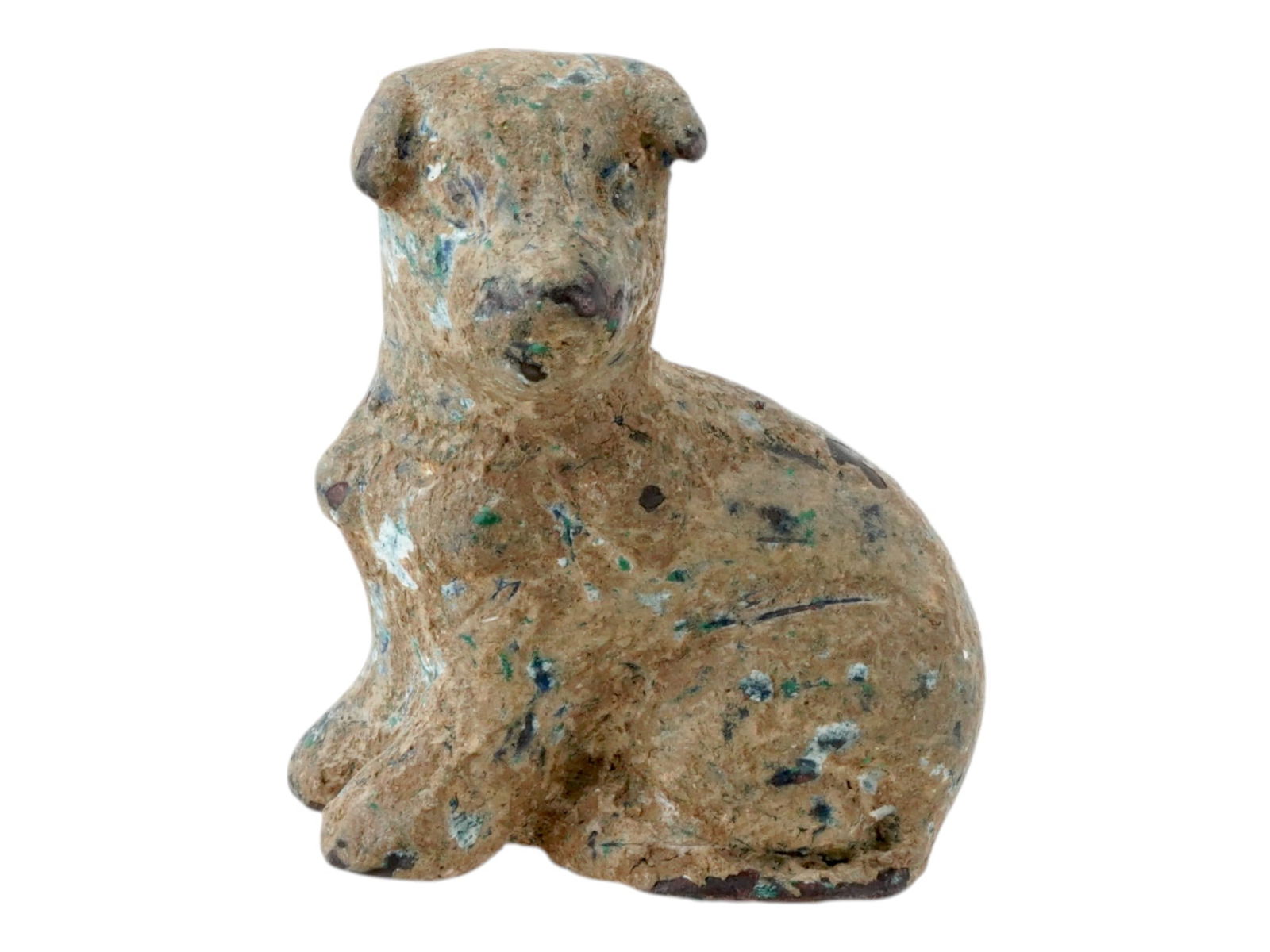 ANCIENT ROMAN BRONZE FIGURE OF A SEATED DOG (1 of 6)