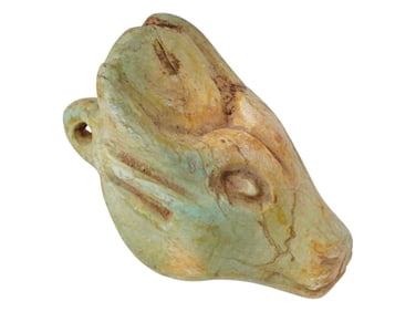 ANCIENT EGYPTIAN STONE ANIMAL HEAD PENDANT AMULET