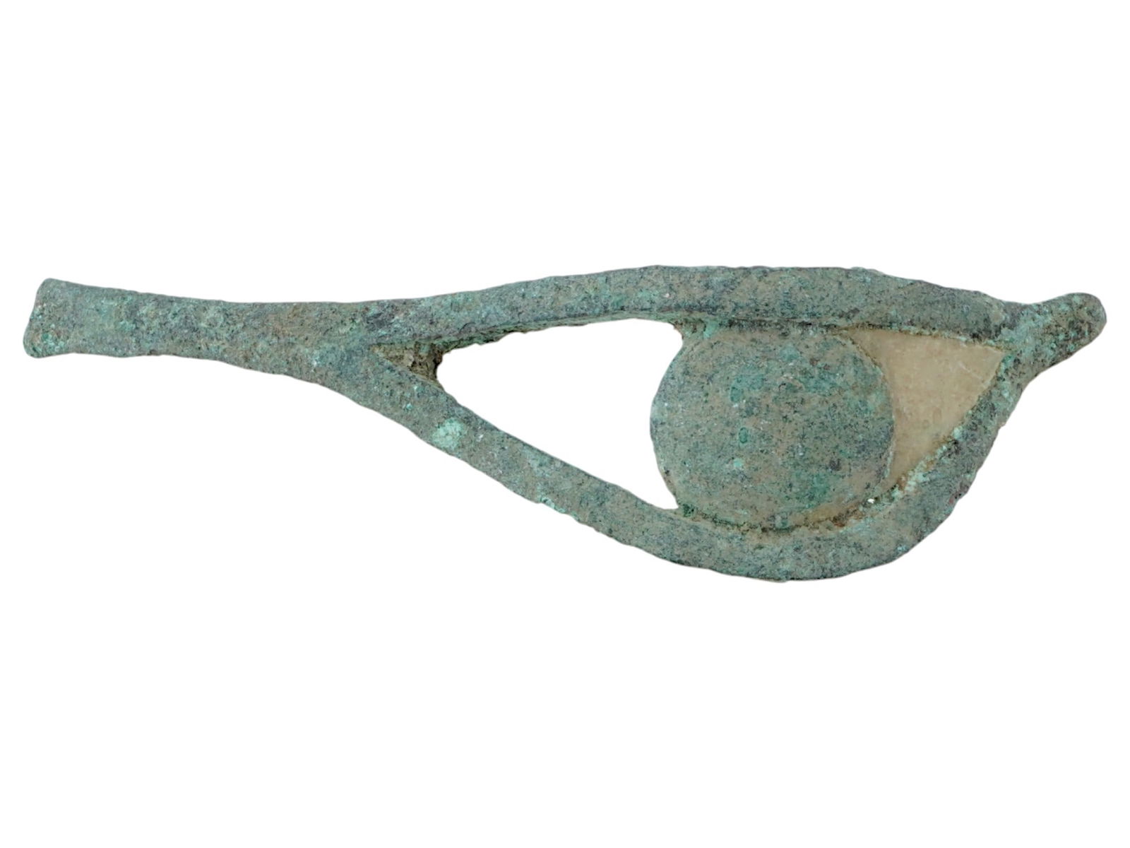 ANCIENT EGYPTIAN BRONZE RELIGIOUS EYE INLAY ARTIFACT (1 of 5)