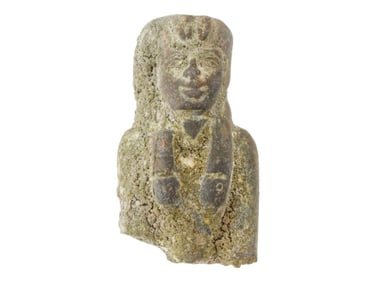ANCIENT EGYPTIAN HAND CARVED USHABTI HEAD SCULPTURE