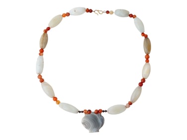 ANCIENT PERSIAN AGATE CARNELIAN GARNET BEADED NECKLACE