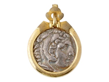 ANCIENT GREEK ALEXANDER THE GREAT COIN PENDANT