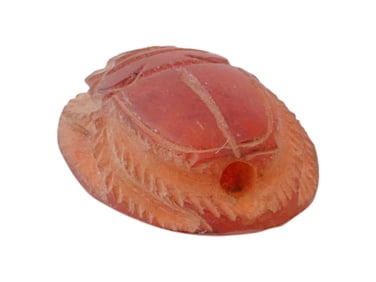ANCIENT EGYPTIAN HAND CARVED STONE SCARAB BEAD