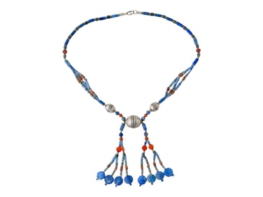 ANCIENT NEAR EASTERN GEMS SILVER BEADED NECKLACE