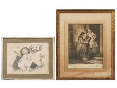 ETCHING BY CHARLES BRAGG LITHOGRAPH BY WHEATLEY