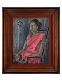 ATTRIBUTED TO IRMA STERN OIL PORTRAIT PAINTING