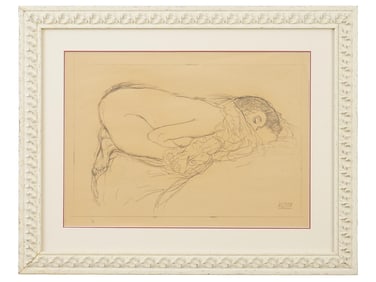 PENCIL PAINTING WOMAN PORTRAIT AFTER GUSTAV KLIMT