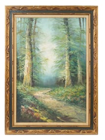 FOREST LANDSCAPE OIL PAINTING SIGNED A PALMERO