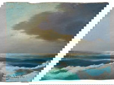 SEASCAPE OIL PAINTING SIGNED FRANZ JOHNSTON