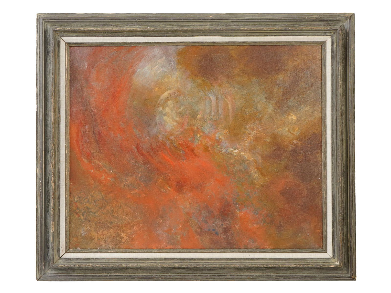 MODERNIST SURREAL MANNER OIL PAINTING FRAMED (1 of 3)