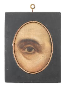 ANTIQUE ENGLISH GEORGIAN ERA LOVERS EYE OIL PAINTING