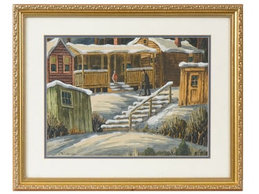 AFTER MSTISLAV DOBUZHINSKY MIXED MEDIA PAINTING