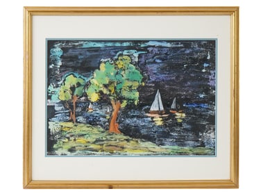 AMERICAN MIXED MEDIA PAINTING SIGNED MARY HACKETT